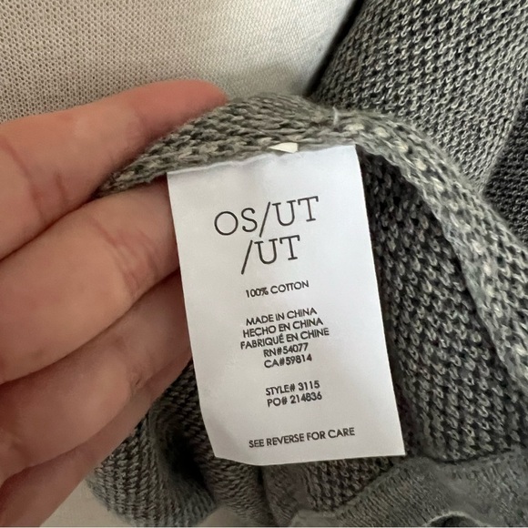 CAbi Grey Leopard Print Poncho Sweater One Size Cotton Open Front Cozy Lounge - Picture 6 of 7